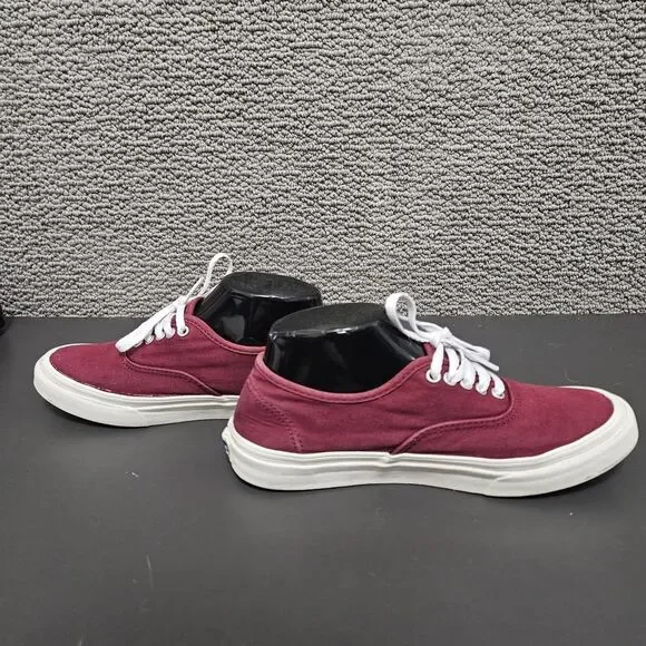 VANS Women's Burgundy Canvas Lace Up Low Top Skate Shoes Size 7.5 - Picture 4 of 9